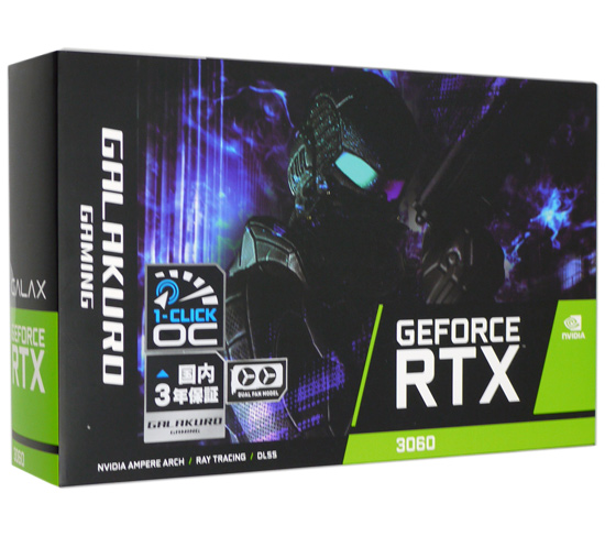【中古】玄人志向グラボ　GALAKURO GAMING GG-RTX3060-E12GB/OC/DF　PCIExp 12GB 元箱あり