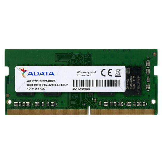【中古】ADATA　ノート用 AO1P32NC8W1-BDZS　SODIMM DDR4 PC4-3200AA PC4-25600 8GB