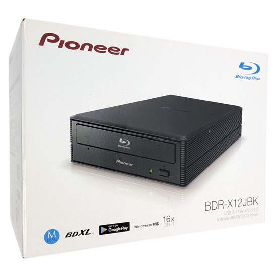 【中古】PIONEER　外付けブルーレイドライブ　BDR-X12JBK　ブラック 元箱あり