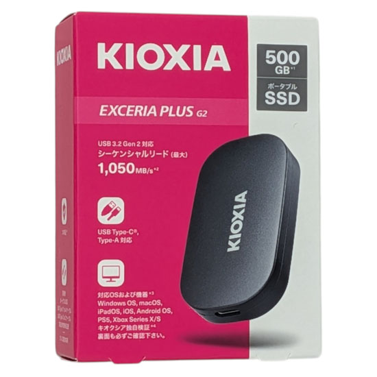 【中古】キオクシア　EXCERIA PLUS G2　SSD-PKP500U3G2BR　未使用