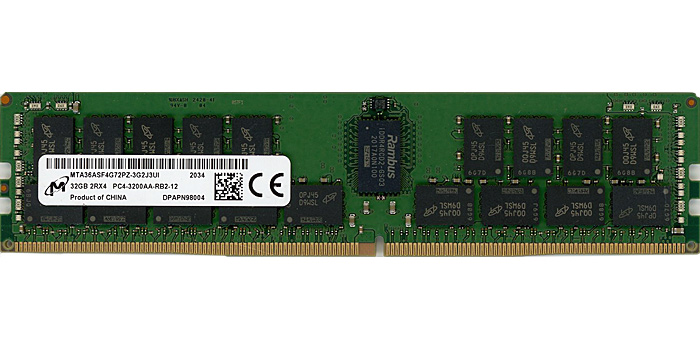 【中古】Micron　サーバー用 MTA36ASF4G72PZ-3G2J3UI　DDR4 PC4-3200 PC4-25600 32GB ECC