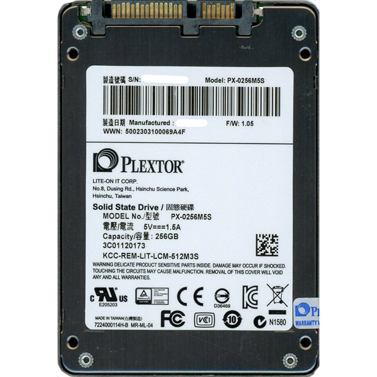 【中古】PLEXTOR SSD　PX-256M5S　256GB SATA　2000〜3000時間以内