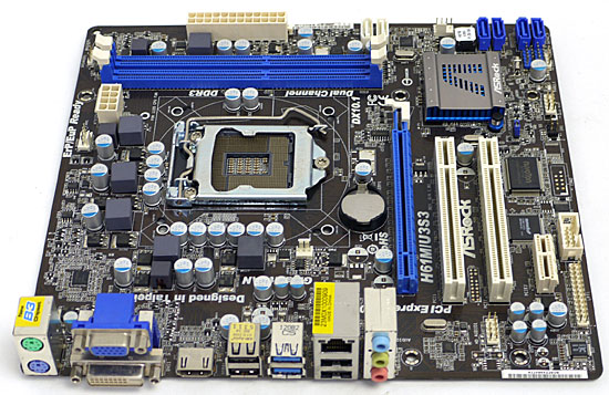 【中古】ASRock製 MicroATXマザボ　H61M/U3S3　LGA1155