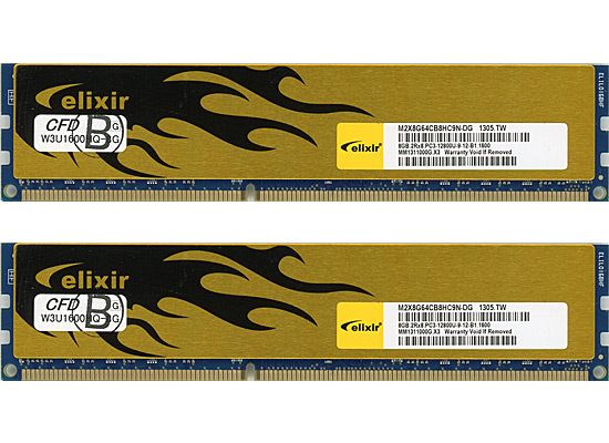【中古】CFD ELIXIR　W3U1600HQ-8G　DDR3 PC3-12800 8GBx2枚組