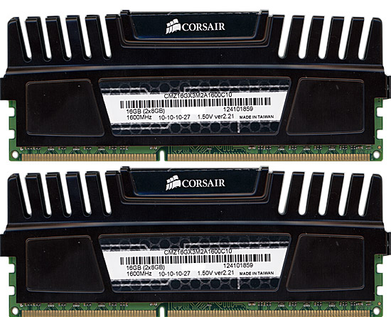 【中古】Corsair　CMZ16GX3M2A1600C10　DDR3 PC3-12800 8GBx2枚