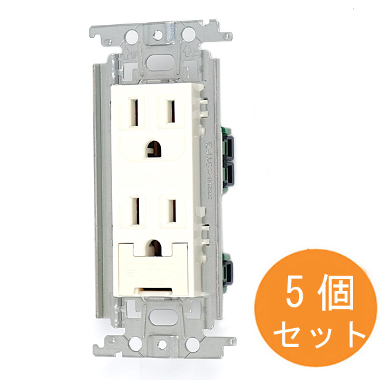 【新品】Panasonic　埋込ダブルコンセント 5個セット　WTF113238W