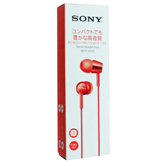 【新品】SONY　密閉型インナーイヤーレシーバー　MDR-EX155 (R)　レッド