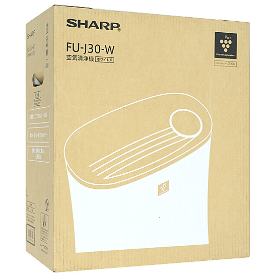 【新品】【新品(開封のみ・箱きず・やぶれ)】 SHARP　プラズマクラスター7000搭載 コンパクト空気清浄機　FU-J30-W