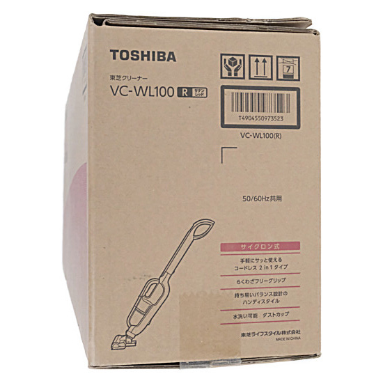 【新品】【新品(開封のみ)】 TOSHIBA　コードレスクリーナー　VC-WL100-R　サテンレッド