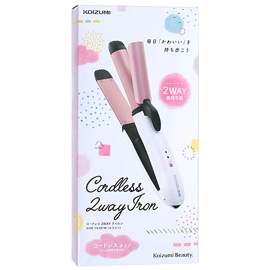 【新品】KOIZUMI　ヘアアイロン ストレート&カール 25mm 2WAY　KHR-7430/W　ホワイト