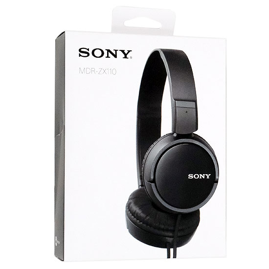【新品】SONY製　密閉型 折りたたみ式ヘッドホン　MDR-ZX110 (B)　ブラック