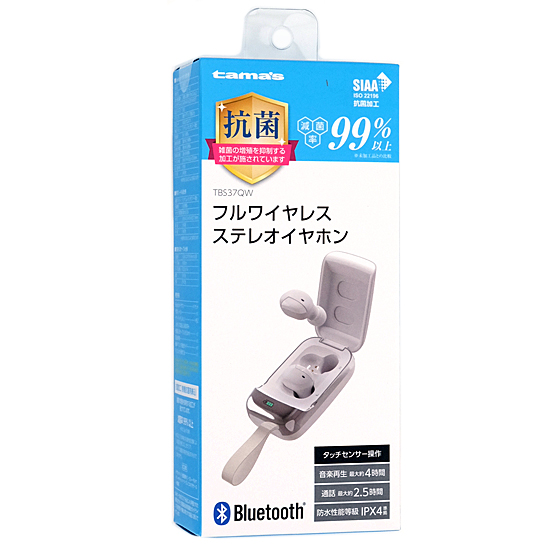 【新品】多摩電子工業　Bluetoothフルワイヤレスイヤホン　TBS37QW　ホワイト