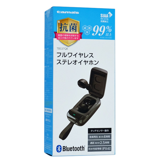 【新品】多摩電子工業　Bluetoothフルワイヤレスイヤホン　TBS37QK　ブラック