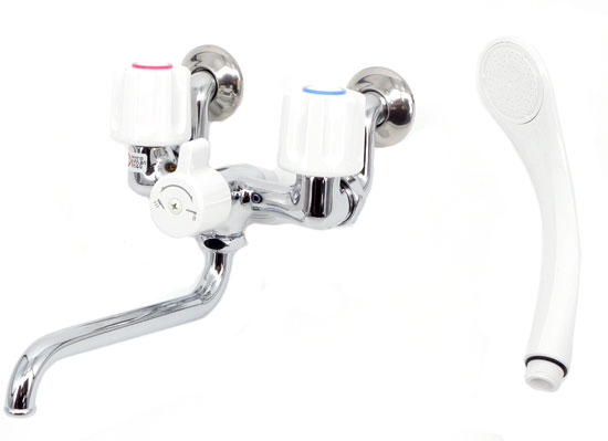 【新品】三栄水栓　ツーバルブシャワー混合栓　SK11-W-13