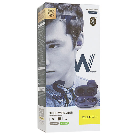 【新品】ELECOM　完全ワイヤレスBluetoothヘッドホン LBT-TWS12BU　ブルー