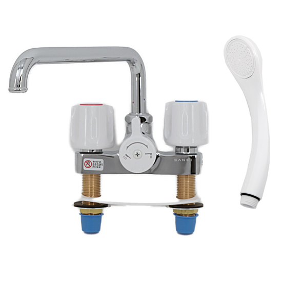 【新品】SANEI　ツーバルブデッキシャワー混合栓 共用形　SK71-W-13