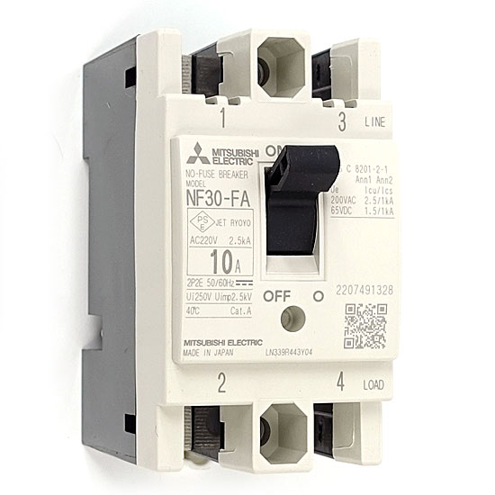 【新品】三菱電機　制御盤用ノーヒューズ遮断器　NF30-FA 2P 10A