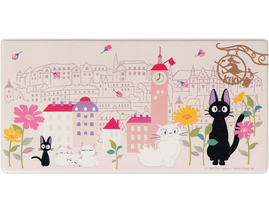 【新品】センコー　拭ける PVC キッチンマット 魔女の宅急便 花のまち 約45×90cm　60606　ピンク