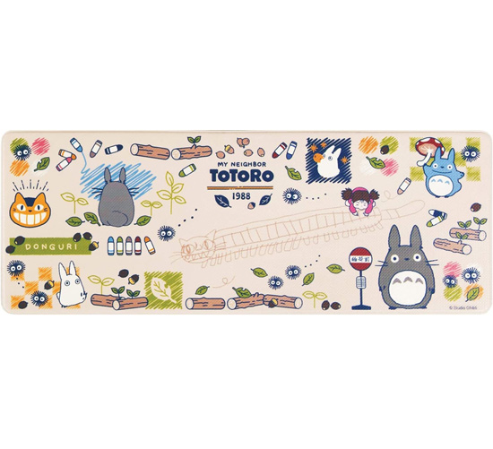 【新品】センコー　拭ける PVC キッチンマット となりのトトロ おえかき 約45×120cm　60605　ベージュ