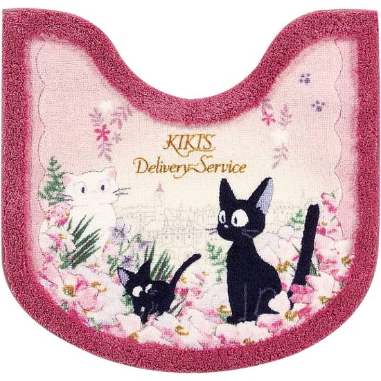 【新品】センコー　トイレマット 魔女の宅急便 トワイライトジジ 約58×60cm　34759　ピンク
