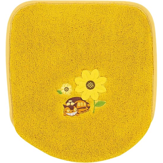 【新品】センコー　トイレ ふたカバー 普通用・洗浄用兼用 となりのトトロ 花のバス停　19759　イエロー