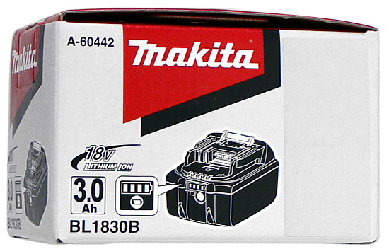 【新品】【新品(開封のみ・箱きず・やぶれ)】 マキタ　リチウムイオンバッテリー 3Ah BL1830B A-60442