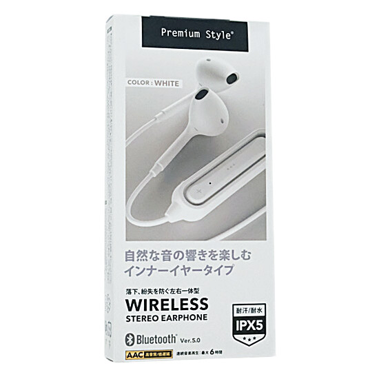 【新品】PGA　ワイヤレスステレオイヤホン Premium Style PG-BTE12IE2WH　ホワイト