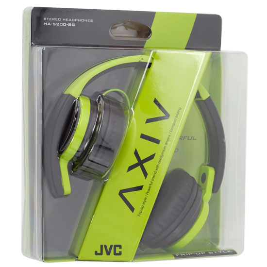 【新品】JVC　ステレオミニヘッドホン　HA-S200-BG　ブラック&グリーン