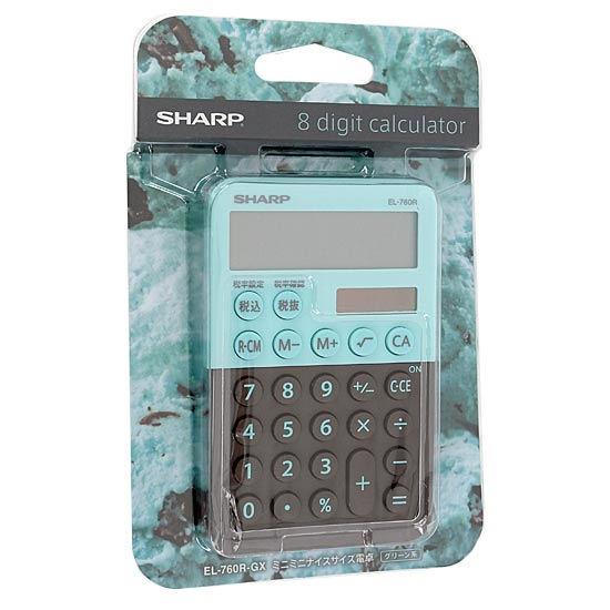 【新品】SHARP　カラー・デザイン電卓 8桁　EL-760R-GX　グリーン