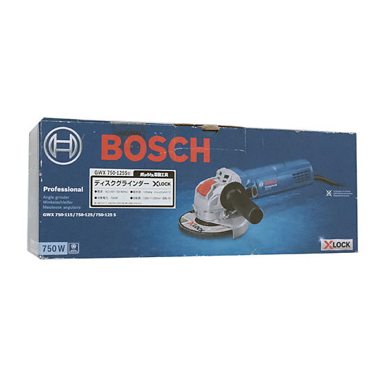 【新品】【新品訳あり(箱きず・やぶれ)】 BOSCH　ディスクグラインダー　GWX750-125S