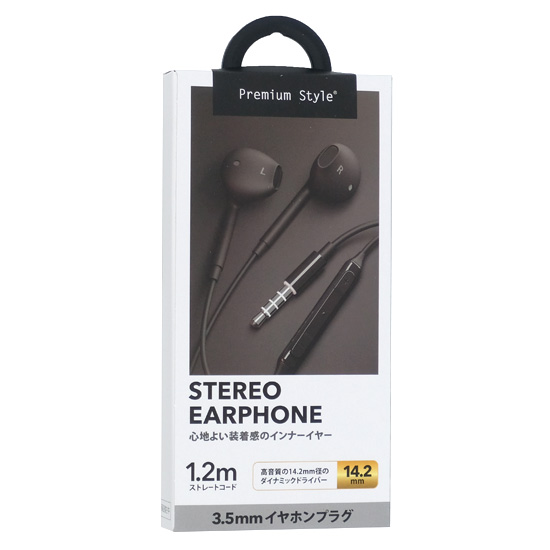 【新品】PGA　ステレオイヤホン Premium Style　PG-SEIE1BK1　ブラック