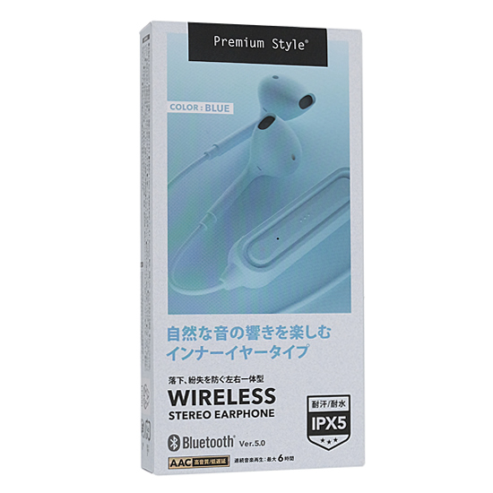 【新品】PGA　ワイヤレスステレオイヤホン Premium Style　PG-BTE12IE3BL　ブルー