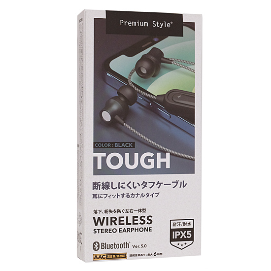 【新品】PGA　ワイヤレスステレオイヤホン Premium Style　PG-BTE12CE1BK　ブラック