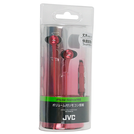 【新品】JVC　ステレオミニヘッドホン　HA-FR46-R　レッド