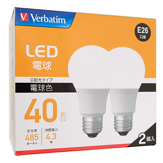 【新品】三菱ケミカルメディア　LED電球 Verbatim　LDA4L-G/LCV2X2　電球色