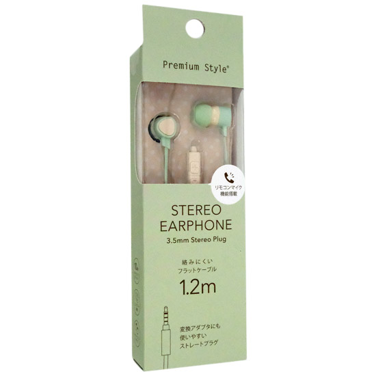【新品】PGA　ステレオイヤホン Premium Style PG-SECE1GR3　グリーン