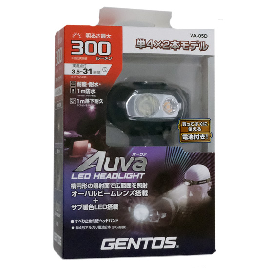【新品】GENTOS　乾電池式ヘッドライト オーヴァ　VA-05D