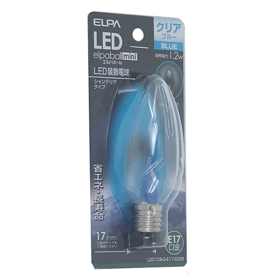 【新品】ELPA　LED電球 エルパボールmini LDC1CB-G-E17-G329　青色