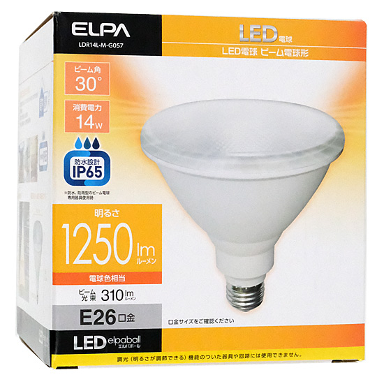 【新品】ELPA　LED電球 エルパボール LDR14L-M-G057　電球色