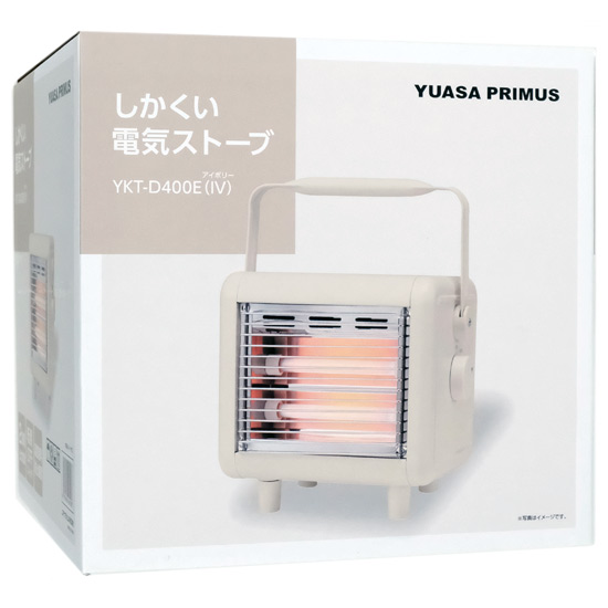 【新品】ユアサプライムス　小型電気ストーブ　YKT-D400E(IV)　アイボリー