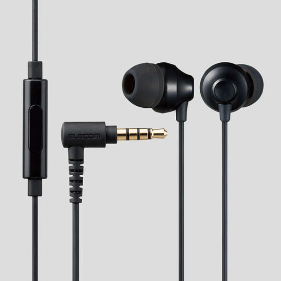 【新品】ELECOM　マイク付きカナルイヤホン　EHP-F12CMBK　ブラック