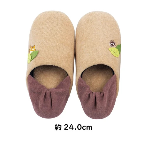 【新品】【新品(開封のみ)】 センコー　包み込まれるような履き心地のスリッパ となりのトトロ おさんぽネコバス 約24.0cm　64850　ベージュ