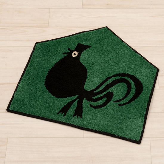 【新品】【新品(開封のみ)】 センコー　アクセントマット ホコモモラ 動物柄 約55×60cm　63740　キキリキー/グリーン
