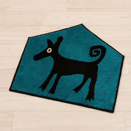 【新品】【新品(開封のみ)】 センコー　アクセントマット ホコモモラ 動物柄 約55×60cm　63739　グアウグアウ/ブルー