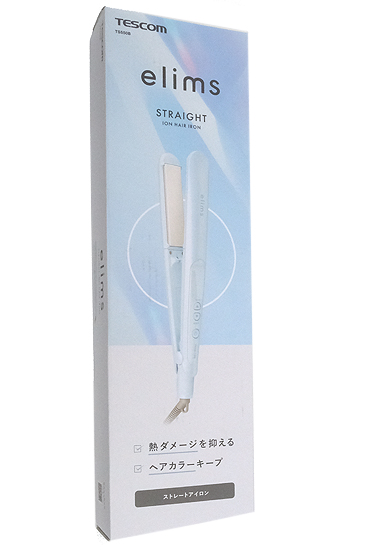 【新品】テスコム　マイナスイオン ストレートアイロン elims　TS550B-A　パールブルー