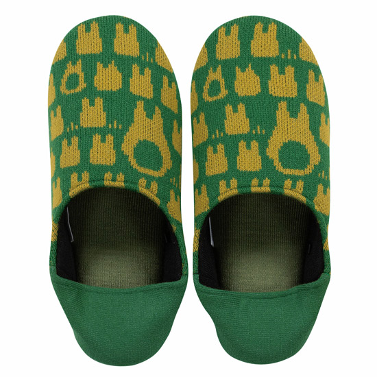 【新品】【新品(開封のみ)】 センコー　ニット生地のくつろぎスリッパ となりのトトロ トトロかかとニット　65734　グリーン