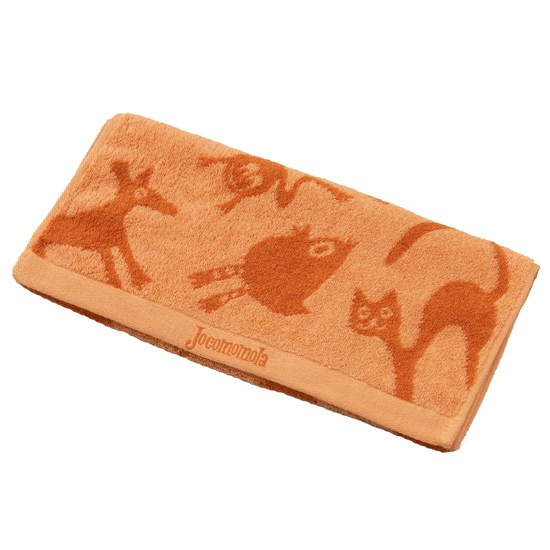 【新品】【新品(開封のみ)】 センコー　ハンドタオル ホコモモラ 約34×70cm　62438　アニマル/オレンジ
