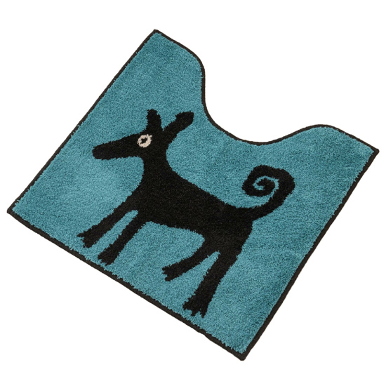 【新品】【新品(開封のみ)】 センコー　トイレマット ホコモモラ 約58×60cm　62354　グアウグアウ/ブルー