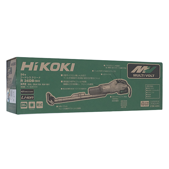 【新品】HiKOKI　マルチボルト(36V) コードレスクリーナ　R36DB(SC)(XPZ)　ペールホワイト