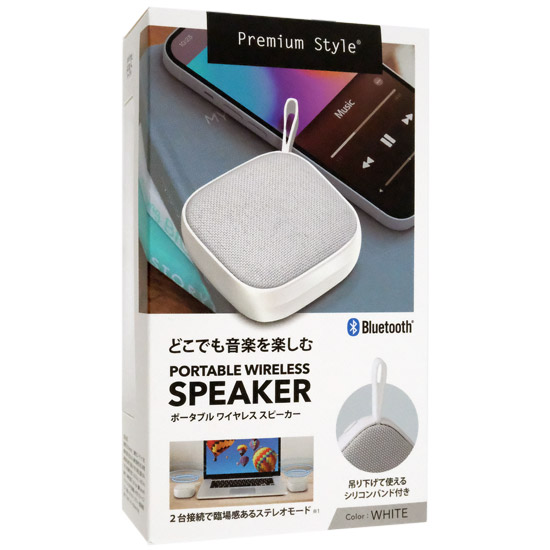【新品】PGA　ポータブルワイヤレススピーカー　PG-PWSP02WH　ホワイト